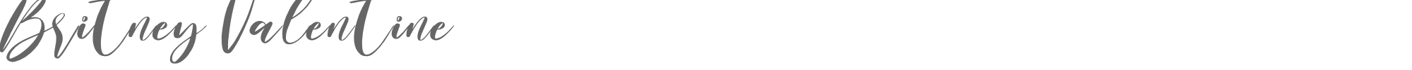 Sample characters Britney Valentine Font